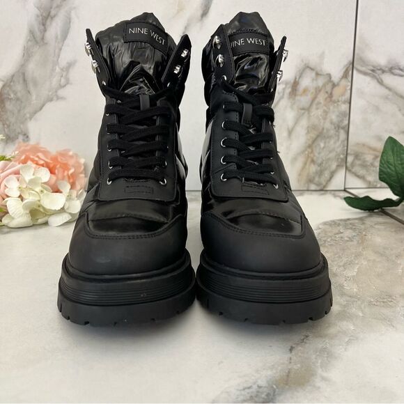 NINE WEST Pilar Lug Sole Bootie in Black Size 7.5 NEW - Picture 8 of 16